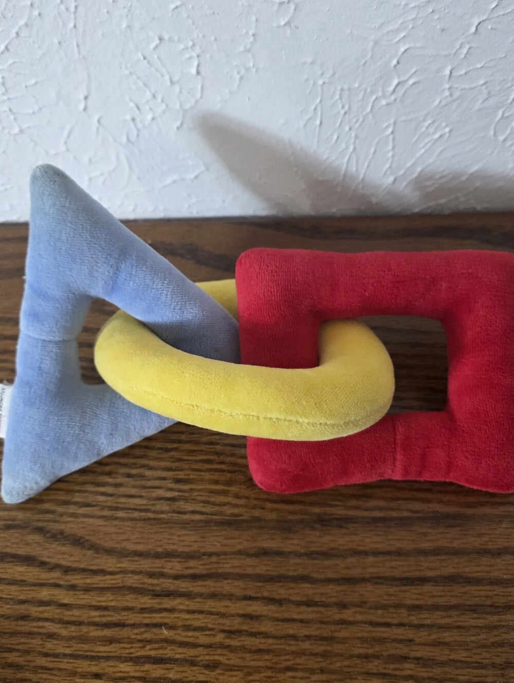 Retired GUND Kinder Gund 1985 Soft Plush Rattle 3 geometrical Shapes Baby Toy